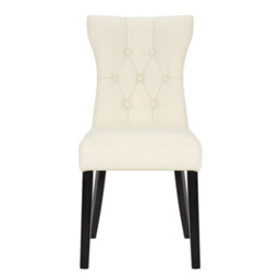 Living And Home Dining Chair Set Of 2 White Modern Faux High Back Dining Chairs - thumbnail 2