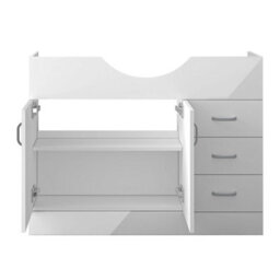 AVER-GROWTH Freestanding Bathroom Vanity Unit Gloss White Flat Pack Bathroom Cabinets Only 1030(W)X340X(D)X781(H)mm With 2 Door 3 Drawer - thumbnail 3
