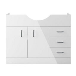 AVER-GROWTH Freestanding Bathroom Vanity Unit Gloss White Flat Pack Bathroom Cabinets Only 1030(W)X340X(D)X781(H)mm With 2 Door 3 Drawer - thumbnail 2