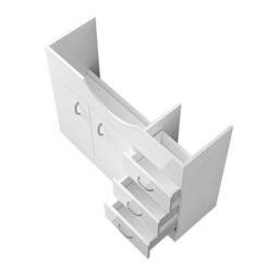 AVER-GROWTH Freestanding Bathroom Vanity Unit Gloss White Flat Pack Bathroom Cabinets Only 1030(W)X340X(D)X781(H)mm With 2 Door 3 Drawer - thumbnail 4