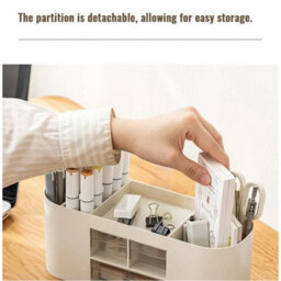 White Desk Organizer 3 Drawers 10 Compartments Office Home - thumbnail 5