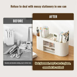 White Desk Organizer 3 Drawers 10 Compartments Office Home - thumbnail 6