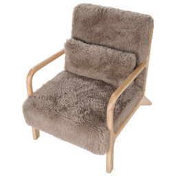 Beliani Armchair Skovde Faux Fur Taupe - thumbnail 7
