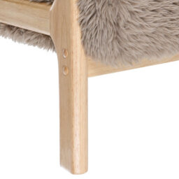 Beliani Armchair Skovde Faux Fur Taupe - thumbnail 9