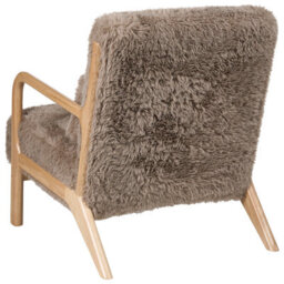 Beliani Armchair Skovde Faux Fur Taupe - thumbnail 6
