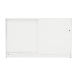 MonsterShop White Black Shop Counter Led Light C 1500mm Lockable Sliding Doors 2 Keys Retail Storage Unit Display Showcase Cabinet - thumbnail 6