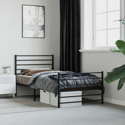 Berkfield Metal Bed Frame With Headboard And Footboard Black 100X190 Cm - image 1