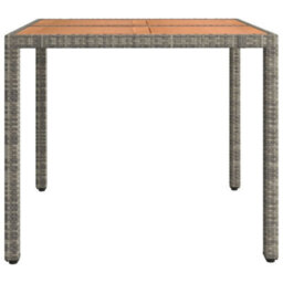 Berkfield Garden Table With Wooden Top Grey Poly Rattan&solid Wood Acacia - thumbnail 4