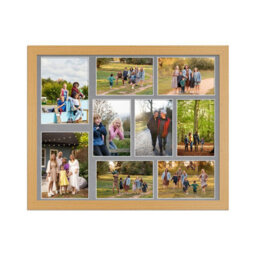 AK Frames 20X16 Country Pine Modern Multi Photo Frame With Mid Grey Mount - Holds 9 Apertures (2X) 7X5, (7X) 6X4 Photos