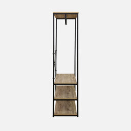 Sweeek - Hallway Metal And Wood-Effect Coat And Shoe Rack Loft Natural 100X40X167 Cm - thumbnail 3