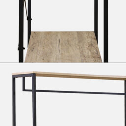 Sweeek - Hallway Metal And Wood-Effect Coat And Shoe Rack Loft Natural 100X40X167 Cm - thumbnail 4