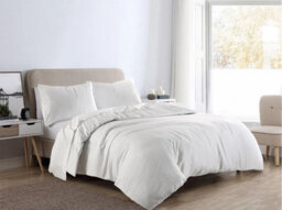 Homespace Direct Ltd Plain Dye Flannelette Brushed Cotton Duvet Cover Set White