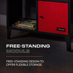 X Rocker Mesh-Tek 4 Cube Square Storage Unit - Black / Red - thumbnail 3