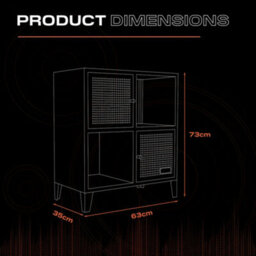 X Rocker Mesh-Tek 4 Cube Square Storage Unit - Black / Red - thumbnail 7