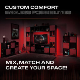 X Rocker Mesh-Tek 4 Cube Square Storage Unit - Black / Red - thumbnail 6