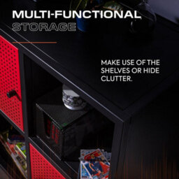 X Rocker Mesh-Tek 4 Cube Square Storage Unit - Black / Red - thumbnail 5
