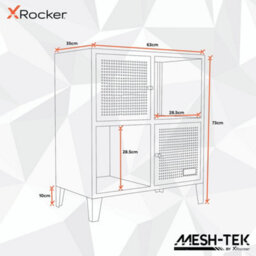 X Rocker Mesh-Tek 4 Cube Square Storage Unit - Black / Red - thumbnail 9
