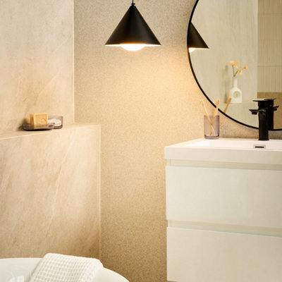 Beliani Black Iron Cone Pendant Lamp, Adjustable Height, Acrylic Diffuser - image 1