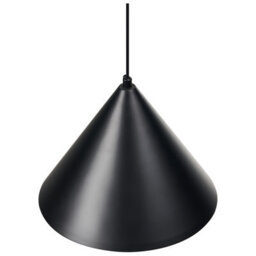 Beliani Black Iron Cone Pendant Lamp, Adjustable Height, Acrylic Diffuser - thumbnail 4