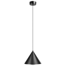 Beliani Black Iron Cone Pendant Lamp, Adjustable Height, Acrylic Diffuser - thumbnail 3