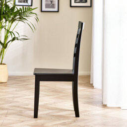 Furniturebox Uk Set Of 2 Whitby Black Painted Solid Wood Dining Chairs - thumbnail 5
