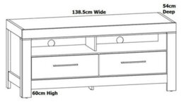 Impact Furniture Small Tv Unit With Drawers Media Cabinet Storage Led Light Oak Effect Modern Farmhouse Gent - thumbnail 6