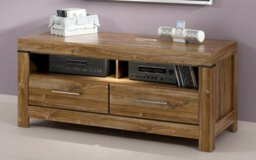 Impact Furniture Small Tv Unit With Drawers Media Cabinet Storage Led Light Oak Effect Modern Farmhouse Gent - thumbnail 2