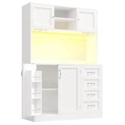 Matteo Modern White Sideboard With Led, 4 Doors & 2 Drawers - Diy Home Storage Cabinet 188Cm High - thumbnail 8