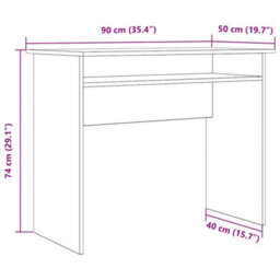 Berkfield Desk Old Wood 90X50X74 Cm Engineered Wood - thumbnail 9