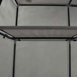 Walplus Wardrobe With Compartments And Rods Grey 150X45X175 Cm Fabric - thumbnail 7