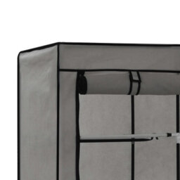Walplus Wardrobe With Compartments And Rods Grey 150X45X175 Cm Fabric - thumbnail 6