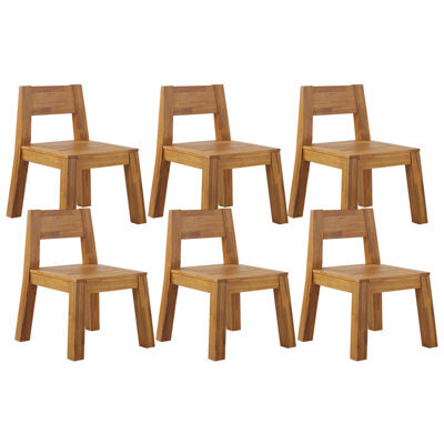 Beliani Set Of 6 Garden Chairs Livorno Acacia Wood Brown - image 1