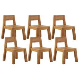 Beliani Set Of 6 Garden Chairs Livorno Acacia Wood Brown - thumbnail 1