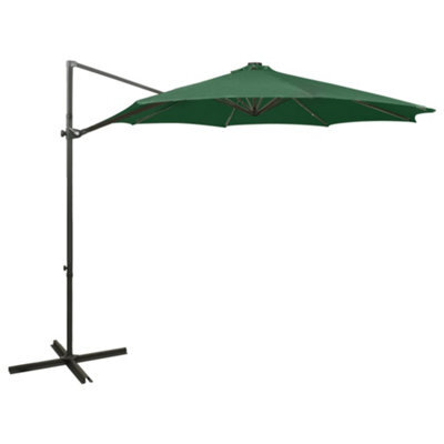 Walplus Cantilever Garden Parasol With Pole And Led Lights Green 300 Cm - image 1