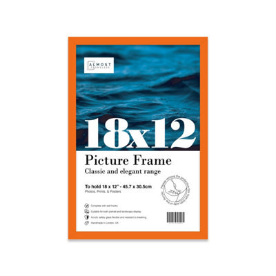 18X12 Orange Picture Frame (45.7 X 30.5Cm) Poster, Photo, Artwork, Gallery Wall Or Print - image 1