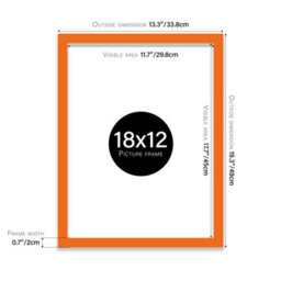 18X12 Orange Picture Frame (45.7 X 30.5Cm) Poster, Photo, Artwork, Gallery Wall Or Print - thumbnail 3