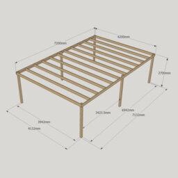 Rutland County Garden Furniture Garden Pergola 6 Posts - Wood - L420 X W720 X H270 Cm - Light Green - thumbnail 5