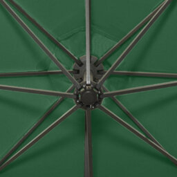 Berkfield Cantilever Umbrella With Pole And Led Lights Green 300 Cm - thumbnail 8