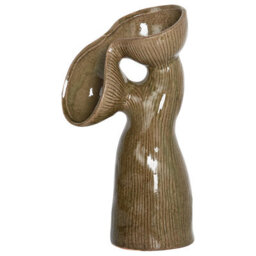 Beliani Flower Vase Calamus Stoneware 28 Cm Green - thumbnail 4