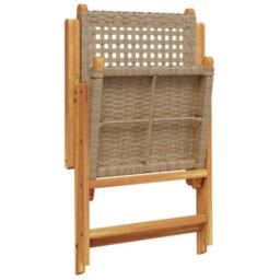 Berkfield 7 Piece Garden Dining Set Beige Poly Rattan And Solid Wood - thumbnail 7