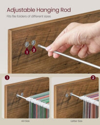 LEDREM 2-Drawer File Cabinet,locking Filing Cabinet,small Rolling File Cabinet,printer Stand,assembly Required,brown And Black - thumbnail 3