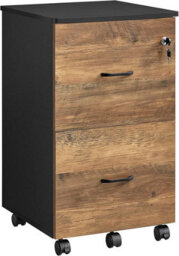 LEDREM 2-Drawer File Cabinet,locking Filing Cabinet,small Rolling File Cabinet,printer Stand,assembly Required,brown And Black - thumbnail 2