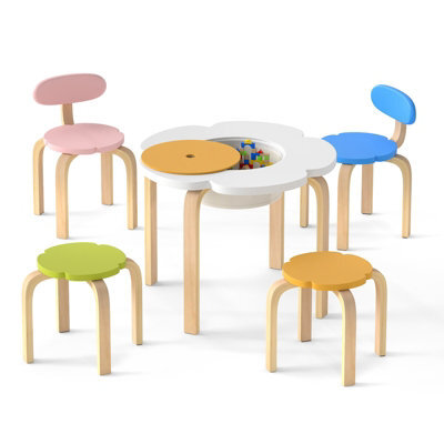 Gainoom Flower-Shaped Children Table Set Colorful Wooden Play And Activity Table - image 1