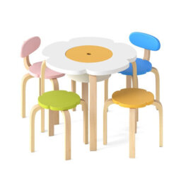 Gainoom Flower-Shaped Children Table Set Colorful Wooden Play And Activity Table - thumbnail 9