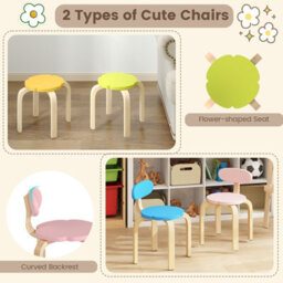 Gainoom Flower-Shaped Children Table Set Colorful Wooden Play And Activity Table - thumbnail 5