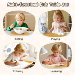 Gainoom Flower-Shaped Children Table Set Colorful Wooden Play And Activity Table - thumbnail 6