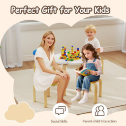 Gainoom Flower-Shaped Children Table Set Colorful Wooden Play And Activity Table - thumbnail 7
