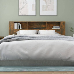 Walplus Headboard Cabinet Smoked Oak 200X18.5X104.5 Cm - thumbnail 5