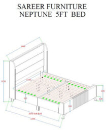 Sareer Furniture Neputne Bed Frame, Bed Frame In A Box, Contemporary Grey Upholstered Bed Frame With Headboard 4Ft6 Double - thumbnail 9