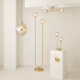 Valuelights Chessy Amber Tinted Ribbed Glass Globe Easy Fit Ceiling Light Shade And Bulb (D)25Cm - thumbnail 7